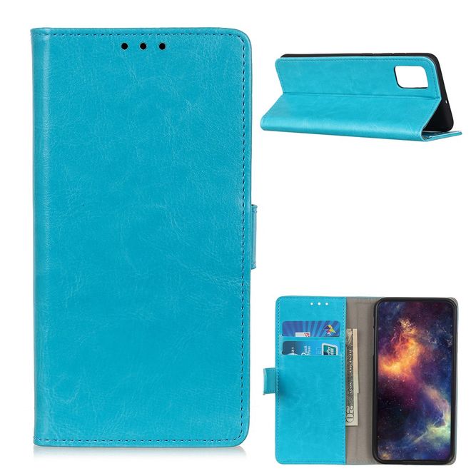 OnePlus 9 Pro Handyhülle - Crazy Horse Leder Bookcover Series - blau