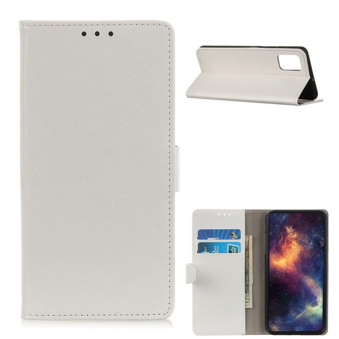 OnePlus 9 Pro Handyhülle - Crazy Horse Leder Bookcover Series - weiss