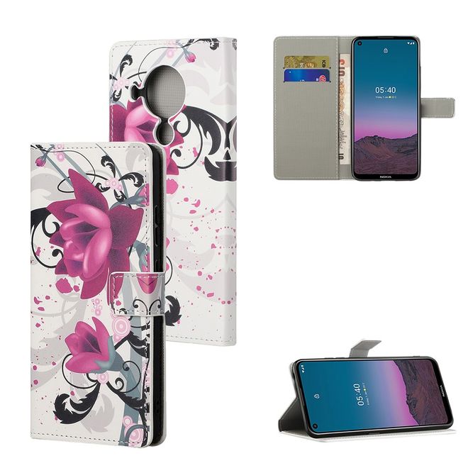 Nokia 5.4 Handy Hülle - Leder Bookcover Image Series - Lotusblüte