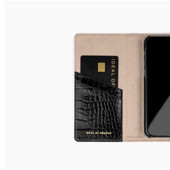 iDeal of Sweden - iPhone 12 mini Hülle - Designer Book-Cover - Jet Black Croco