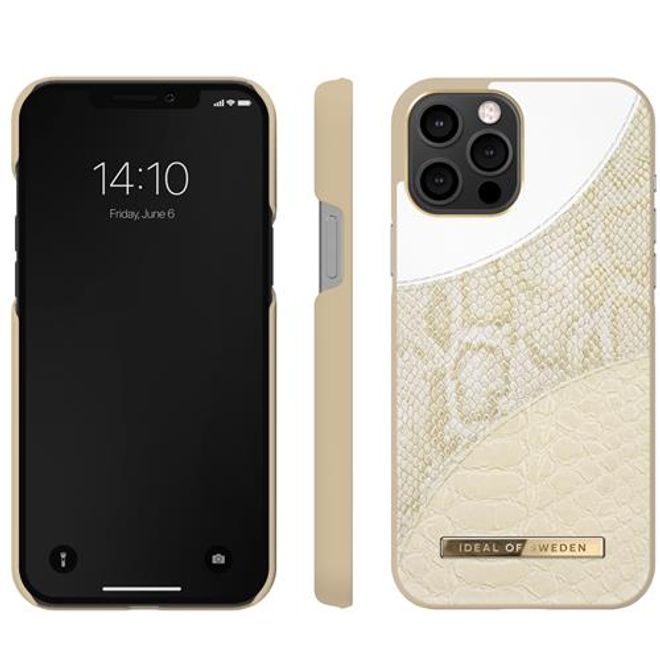 iDeal of Sweden - iPhone 12 Pro Max Hülle - Atelier Case - Cream Gold Snake
