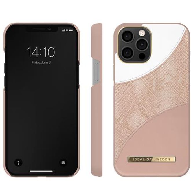 iDeal of Sweden - iPhone 12 Pro Max Hülle - Atelier Case - Blush Pink Snake