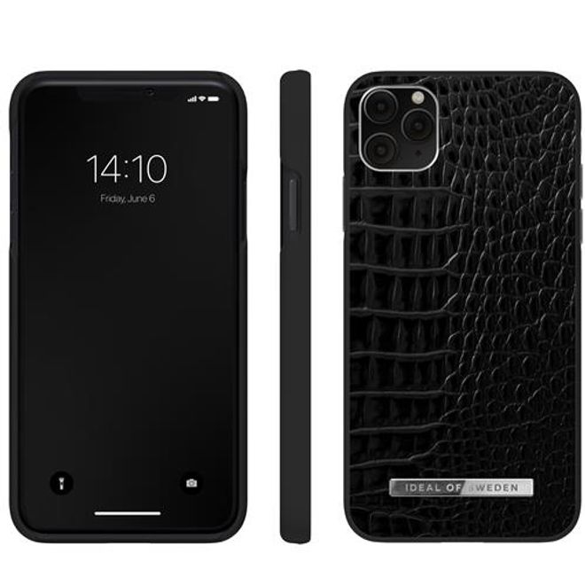iDeal of Sweden - iPhone 11 Pro Max / XS Max Hülle - Atelier Case - Neo Noir Croco Silver