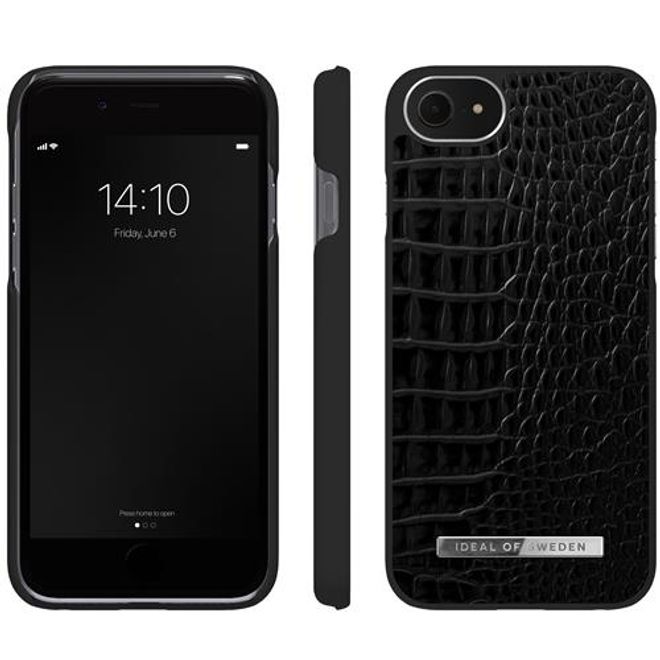 iDeal of Sweden - iPhone SE (2022) / SE (2020) / 8 / 7 Hülle - Atelier Case - Neo Noir Croco Silver