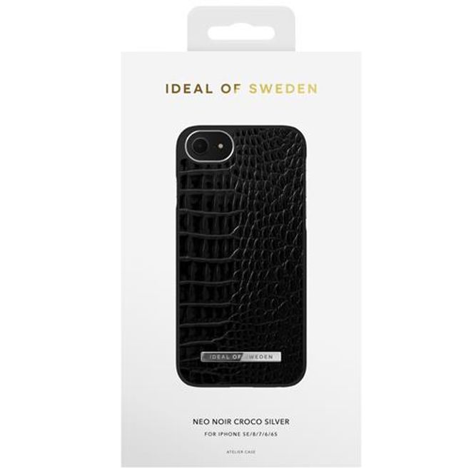 iDeal of Sweden - iPhone SE (2022) / SE (2020) / 8 / 7 Hülle - Atelier Case - Neo Noir Croco Silver