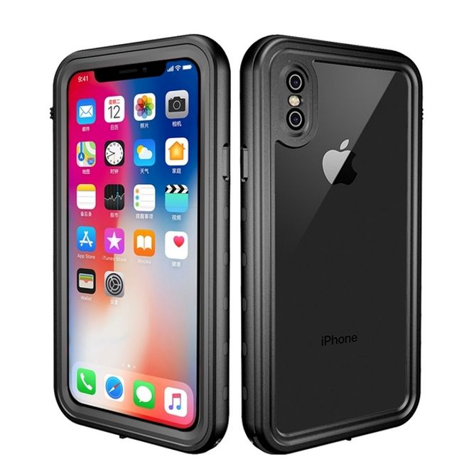 Coque extérieure à 360° pour iPhone XS/X - Protection tous temps (étanche et antichoc) - Noire
