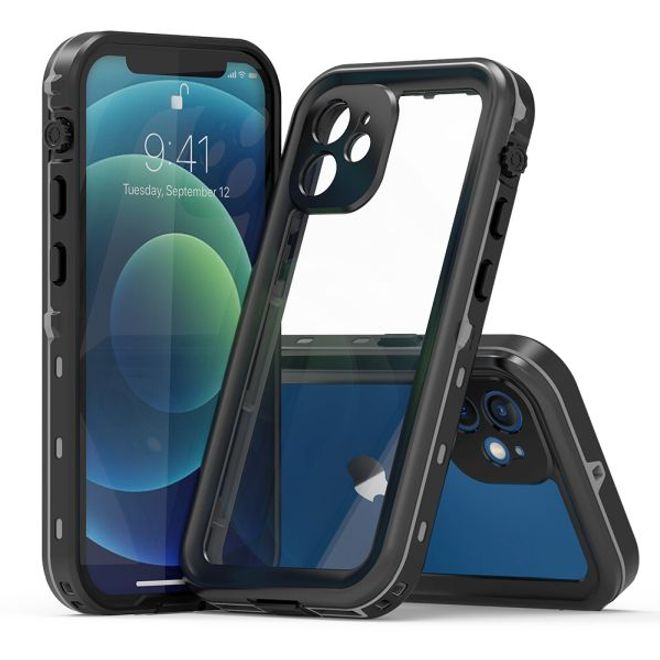 iPhone 12 mini - 360 Grad Outdoor Hülle - Allwetterschutz (wasserdicht & stossfest) - schwarz