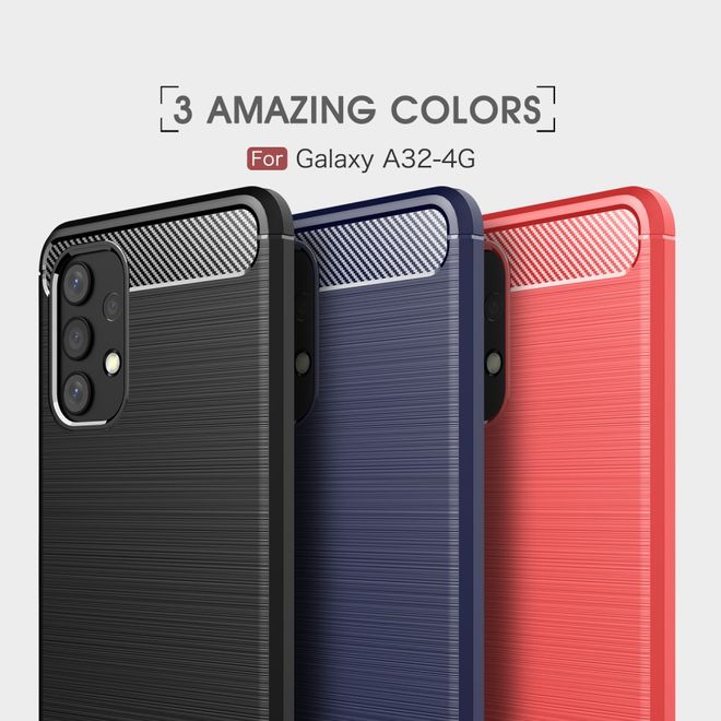Samsung Galaxy A32 4G Handyhülle - Carbon Fiber TPU Softcase Series - schwarz