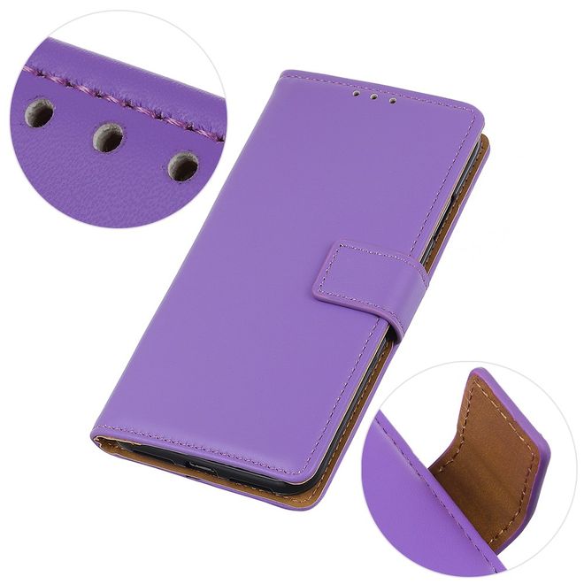 Xiaomi Redmi Note 9 5G / Note 9T 5G Handy Hülle - Classic II Leder Bookcover Series - purpur
