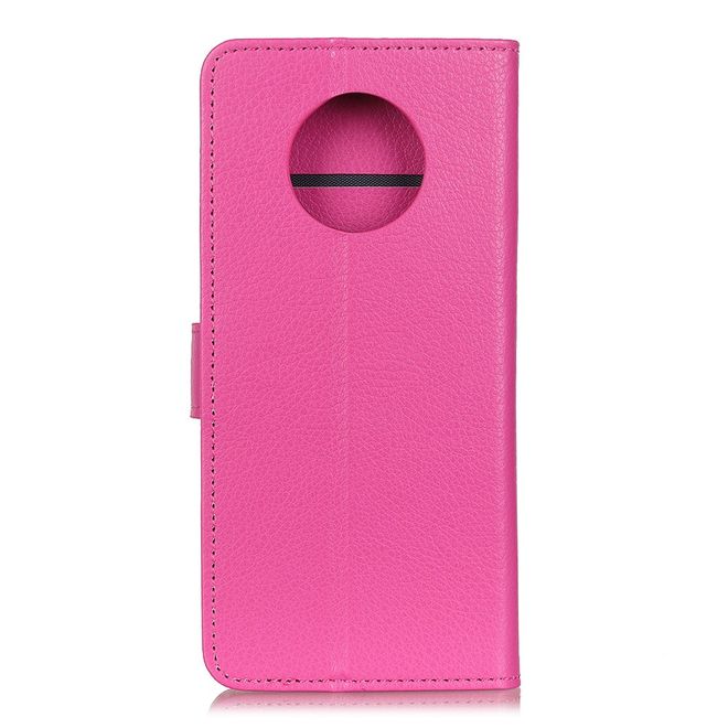 Xiaomi Redmi Note 9 5G / Note 9T 5G Handy Hülle - Litchi Leder Bookcover Series - rosa