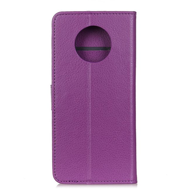 Xiaomi Redmi Note 9 5G / Note 9T 5G Handy Hülle - Litchi Leder Bookcover Series - purpur