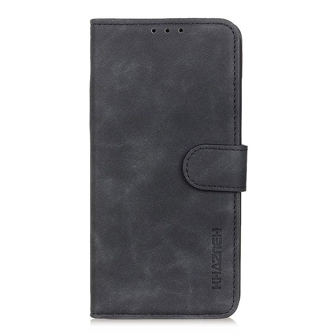 Wiko Y61 Handyhülle - Vintage II Leder Bookcover Series - schwarz