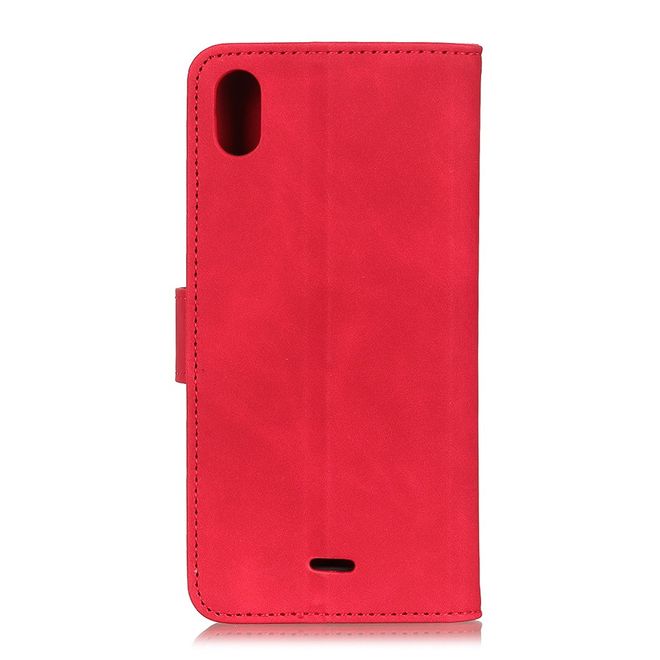 Wiko Y61 Handyhülle - Vintage II Leder Bookcover Series - rot
