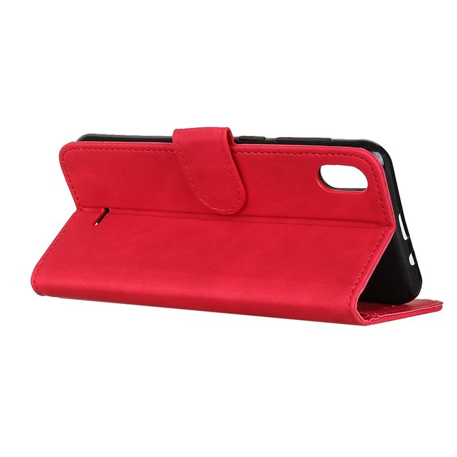 Wiko Y61 Handyhülle - Vintage II Leder Bookcover Series - rot