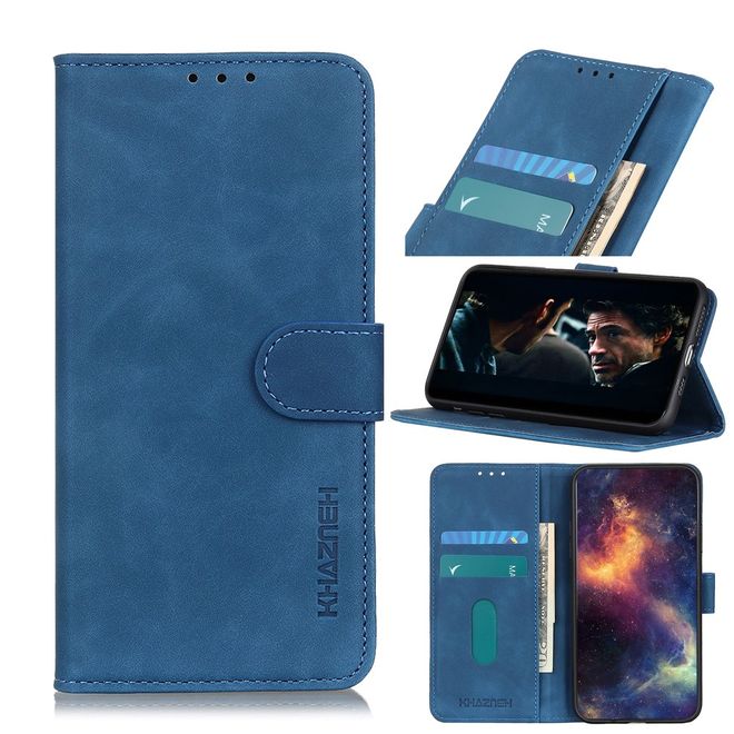 Wiko Y61 Handyhülle - Vintage II Leder Bookcover Series - blau