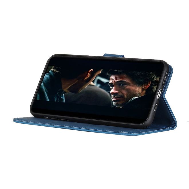 Wiko Y61 Handyhülle - Vintage II Leder Bookcover Series - blau