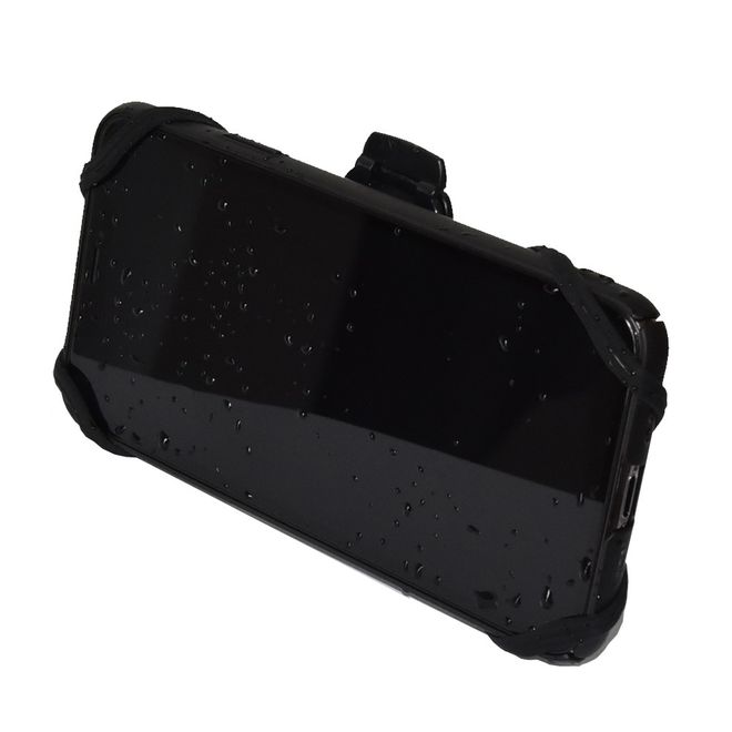 Universelle Silikon Halterung mit Gurt-Clip - 360° Drehbar - passend für Smartphones (9-16cm) - schwarz