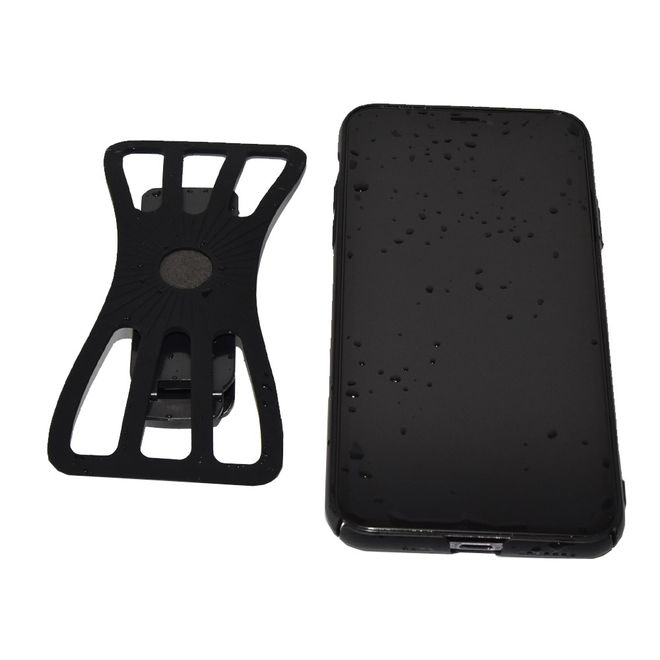 Universelle Silikon Halterung mit Gurt-Clip - 360° Drehbar - passend für Smartphones (9-16cm) - schwarz