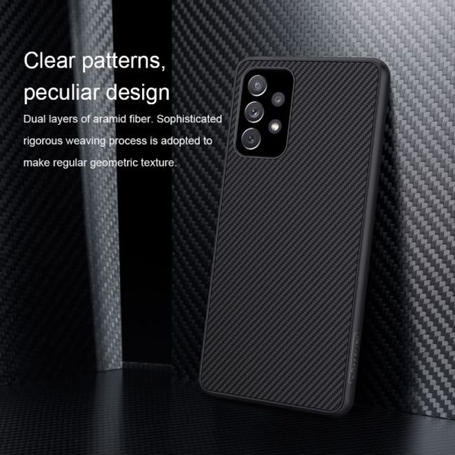 Nillkin - Samsung Galaxy A72 5G / 4G Handy Case - Hülle aus Plastik/Carbon - Synthetic Fiber Series - schwarz