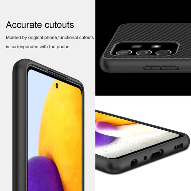 Nillkin - Samsung Galaxy A72 5G / 4G Handy Case - Hülle aus Plastik/Carbon - Synthetic Fiber Series - schwarz