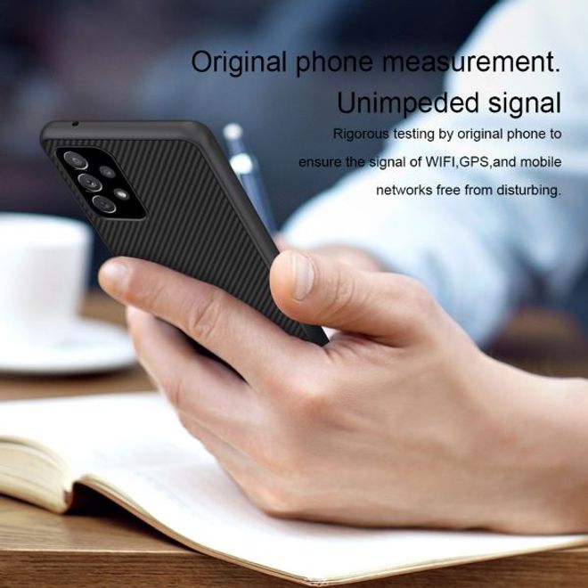 Nillkin - Samsung Galaxy A72 5G / 4G Handy Case - Hülle aus Plastik/Carbon - Synthetic Fiber Series - schwarz