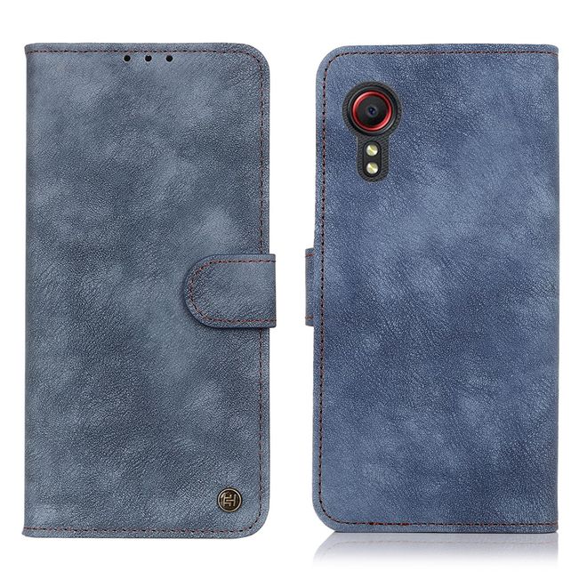 Samsung Galaxy Xcover 5 Handyhülle - Vintage II Leder Bookcover Series - blau