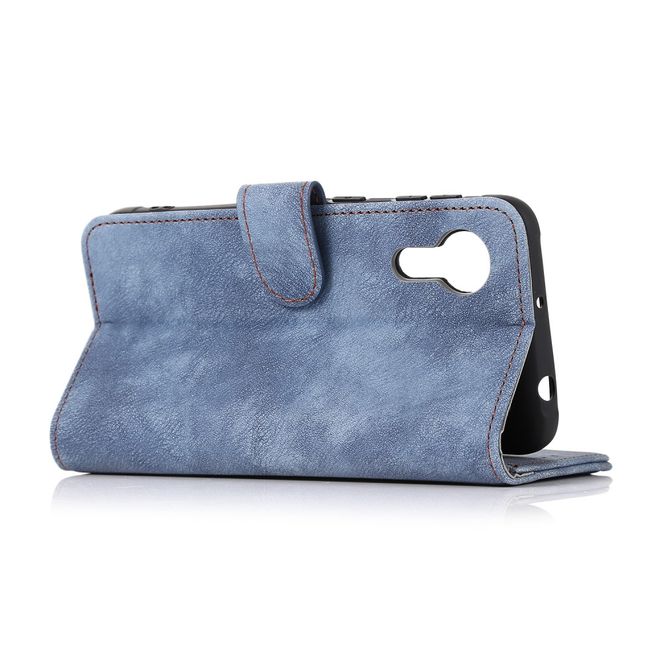 Samsung Galaxy Xcover 5 Handyhülle - Vintage II Leder Bookcover Series - blau