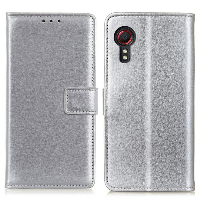 Samsung Galaxy Xcover 5 Handy Hülle - Classic II Leder Bookcover Series - silber