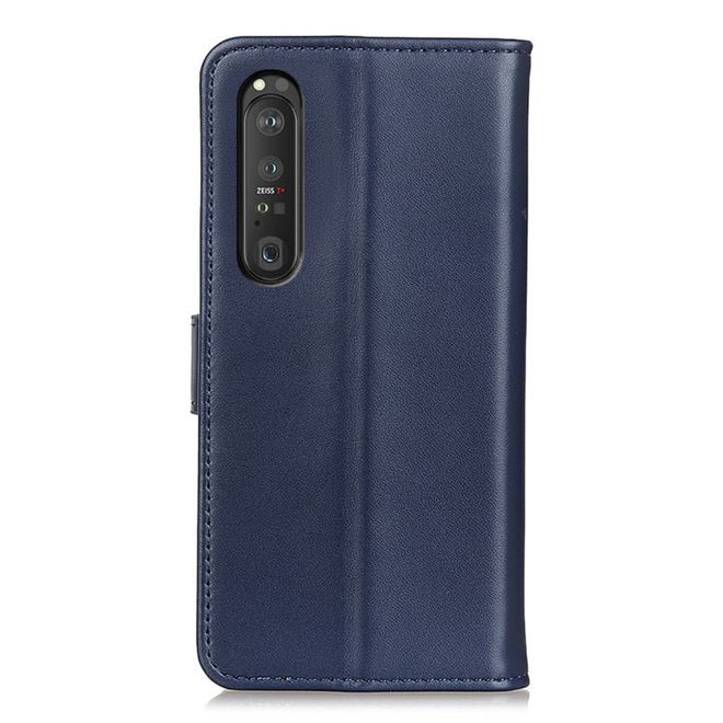 Sony Xperia 1 III Handy Hülle - Classic II Leder Bookcover Series - blau