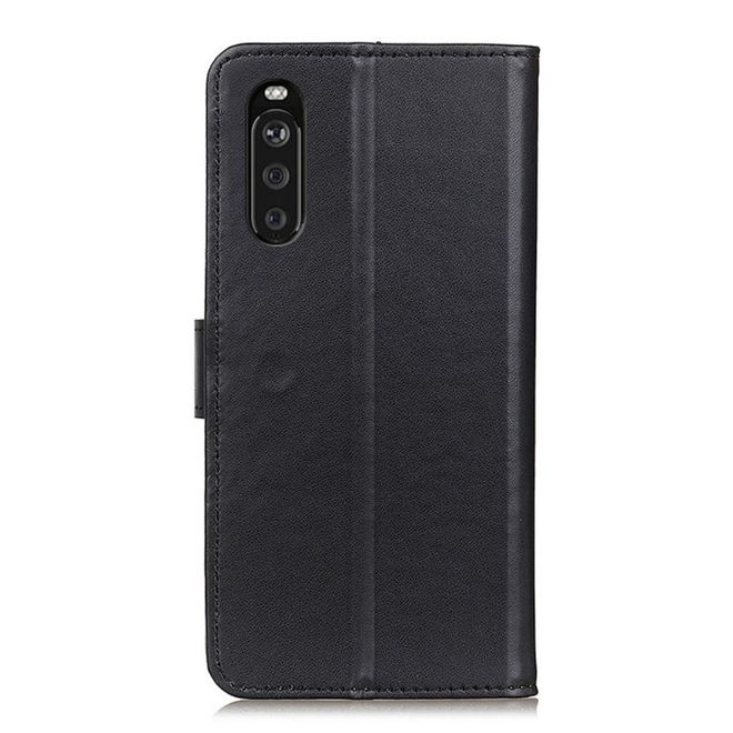 Sony Xperia 10 III Handy Hülle - Classic II Leder Bookcover Series - schwarz