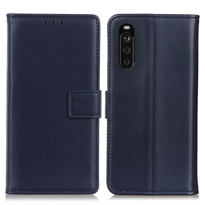 Sony Xperia 10 III Handy Hülle - Classic II Leder Bookcover Series - blau