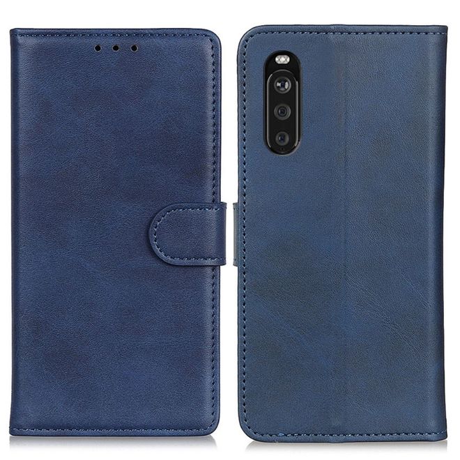 Sony Xperia 10 III Handy Hülle - Classic IV Leder Bookcover Series - blau