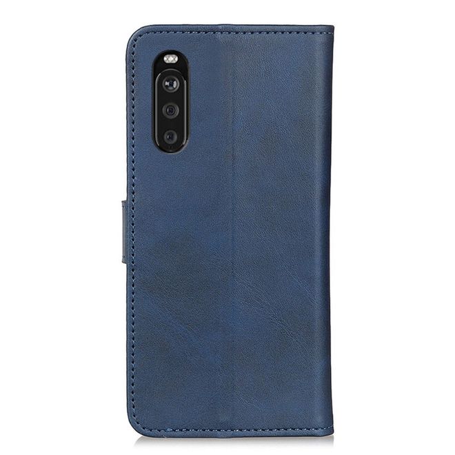 Sony Xperia 10 III Handy Hülle - Classic IV Leder Bookcover Series - blau