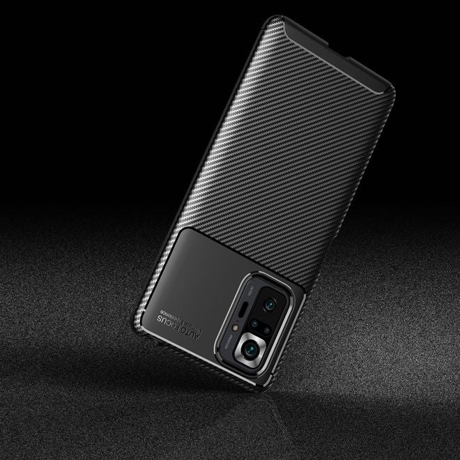 Xiaomi Redmi Note 10 Pro Handyhülle - Carbon Fiber TPU Softcase Series - blau