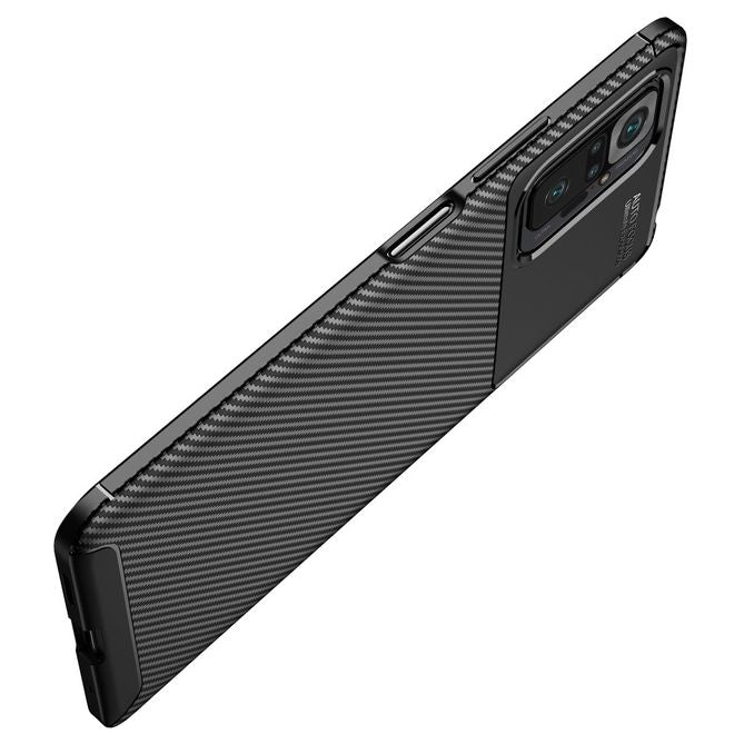 Xiaomi Redmi Note 10 Pro Handyhülle - Carbon Fiber TPU Softcase Series - blau
