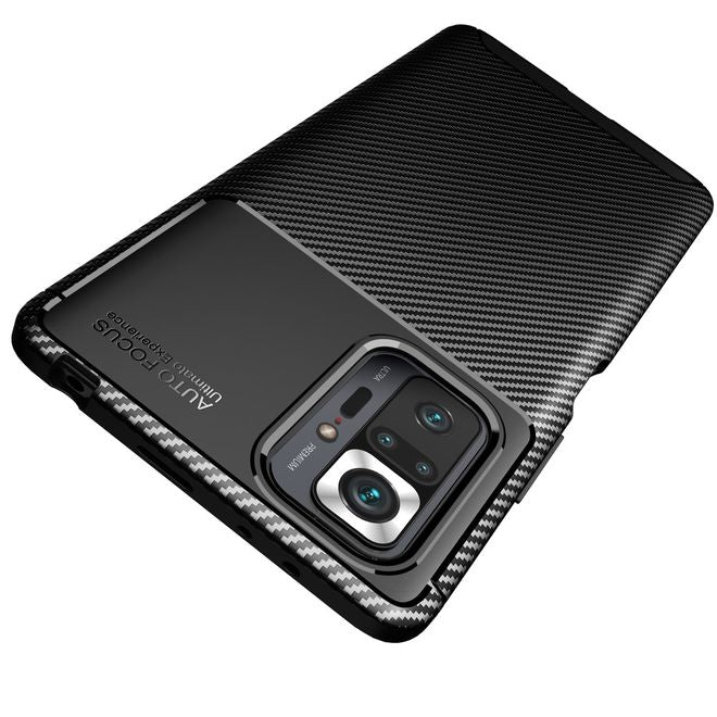 Xiaomi Redmi Note 10 Pro Handyhülle - Carbon Fiber TPU Softcase Series - blau