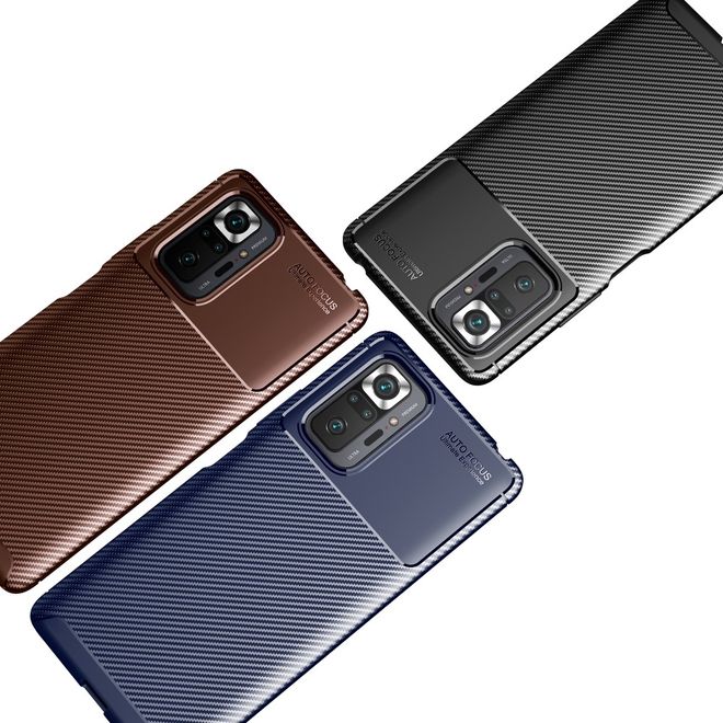 Xiaomi Redmi Note 10 Pro Handyhülle - Carbon Fiber TPU Softcase Series - blau