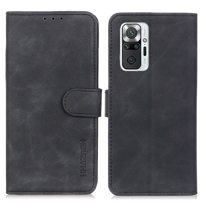 Xiaomi Redmi Note 10 Pro Handyhülle - Vintage II Leder Bookcover Series - schwarz