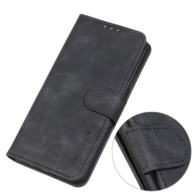 Xiaomi Redmi Note 10 Pro Handyhülle - Vintage II Leder Bookcover Series - schwarz