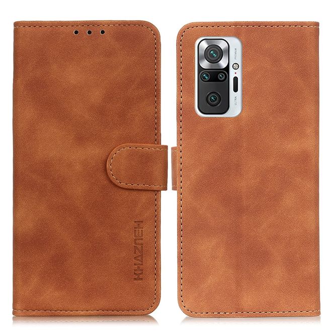 Xiaomi Redmi Note 10 Pro Handyhülle - Vintage II Leder Bookcover Series - braun