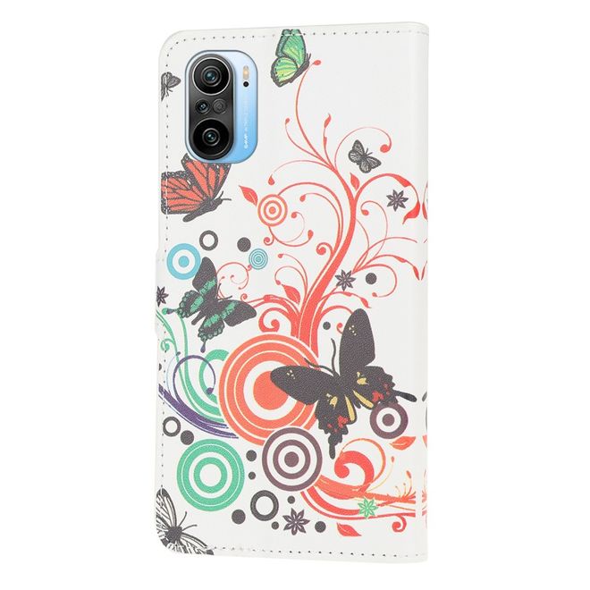 Xiaomi Mi 11i / Poco F3 / Poco F3 Pro Handy Hülle - Leder Bookcover Image Series - Schmetterlinge und Kreise