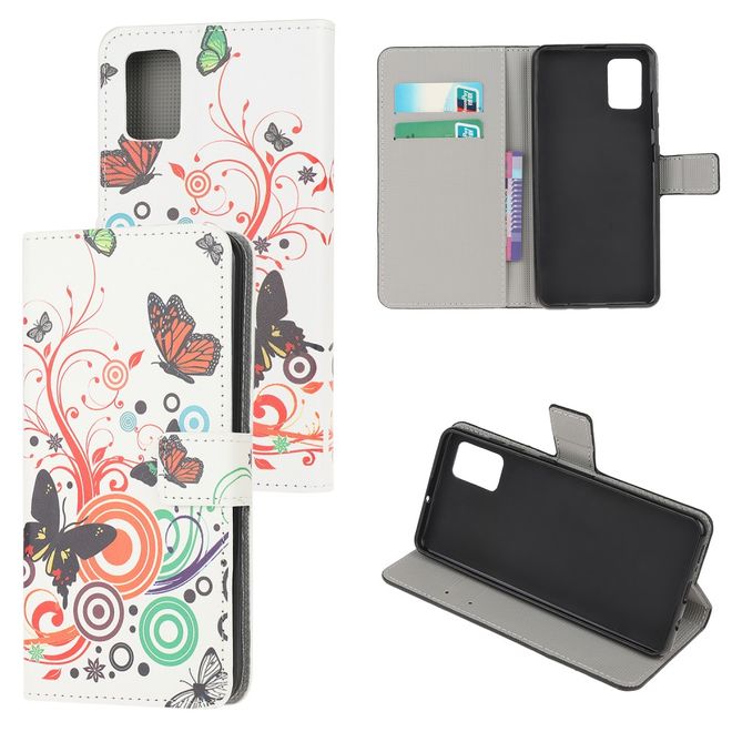 Xiaomi Mi 11i / Poco F3 / Poco F3 Pro Handy Hülle - Leder Bookcover Image Series - Schmetterlinge und Kreise