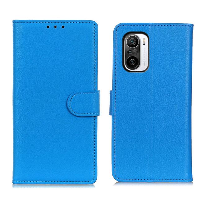 Xiaomi Mi 11i / Poco F3 / Poco F3 Pro Handy Hülle - Litchi Leder Bookcover Series - blau