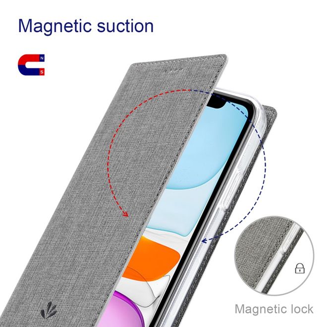 Vili Dmx - Oppo Find X3 Pro Hülle - Case aus Leder - mit Standfunktion - grau