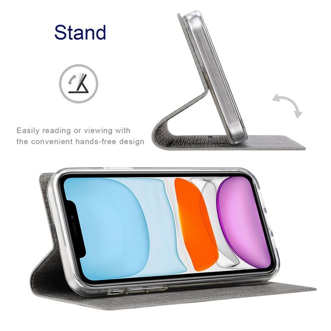 Vili Dmx - Oppo Find X3 Pro Hülle - Case aus Leder - mit Standfunktion - grau