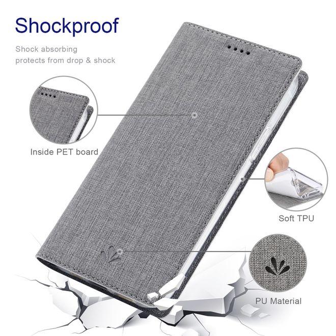 Vili Dmx - Oppo Find X3 Pro Hülle - Case aus Leder - mit Standfunktion - grau
