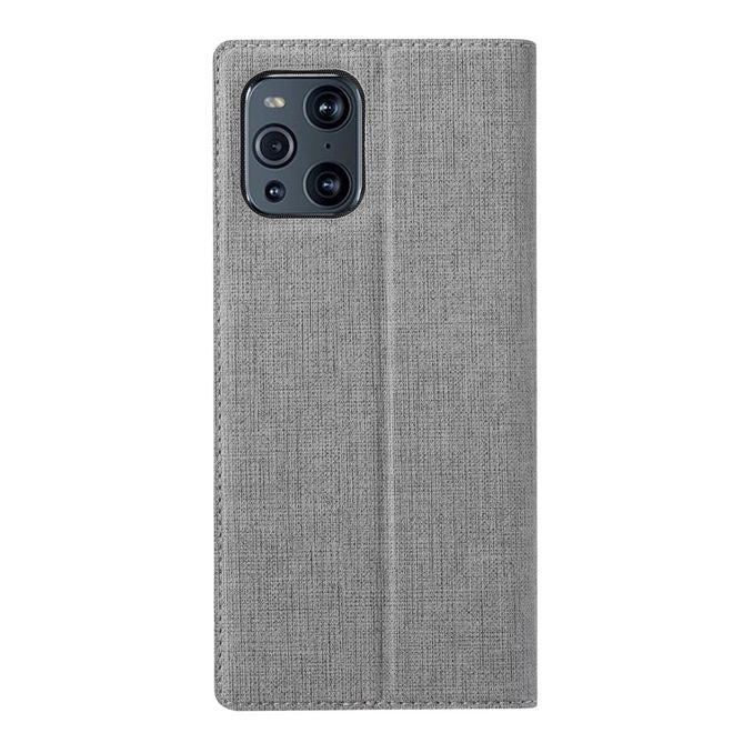 Vili Dmx - Oppo Find X3 Pro Hülle - Case aus Leder - mit Standfunktion - grau