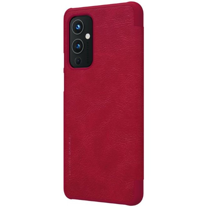 Nillkin - OnePlus 9 Hülle - Leder Book Case - Qin Series - rot