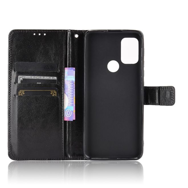 Motorola Moto G30 / G10 Handyhülle - Crazy Horse III Leder Series Case - schwarz