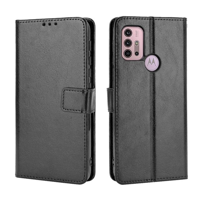 Motorola Moto G30 / G10 Handyhülle - Crazy Horse III Leder Series Case - schwarz